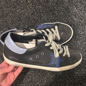 Golden Goose Black and Blue Star Sneakers